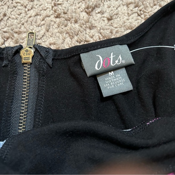 Vibrant Pink and Black Pattern Sleeveless Dress Stretchy Back Zipper Medium - Picture 4 of 9